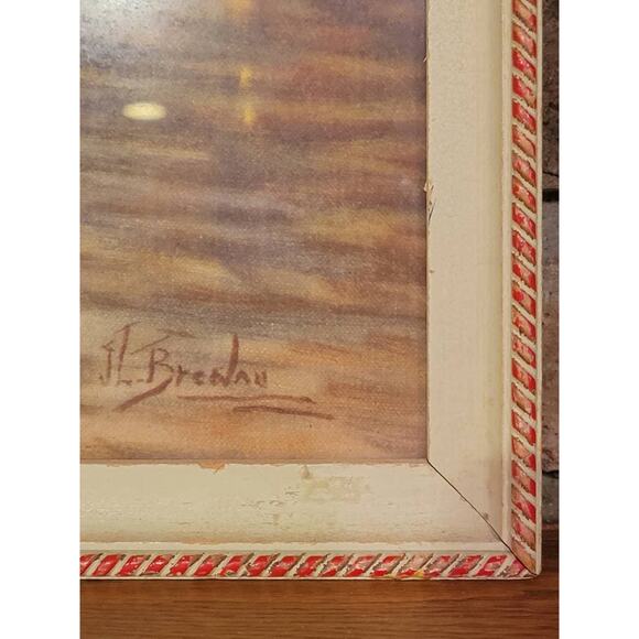 Vintage Sailboat Print, Signed Picture, Nautical Framed - Picture 4 of 5